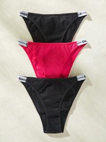 3 cái/bộ Kích thước lớn Đồ lót Với In Thiết kế - Nhiều màu - Xem 5