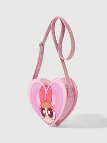 The Powerpuff Girls | ROMWE 卡通图案心形设计新奇包，情人节 - 粉色 - 查看 6
