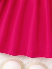 Baby Girls' Cute Letter Print Dress - Hot Pink - View 6