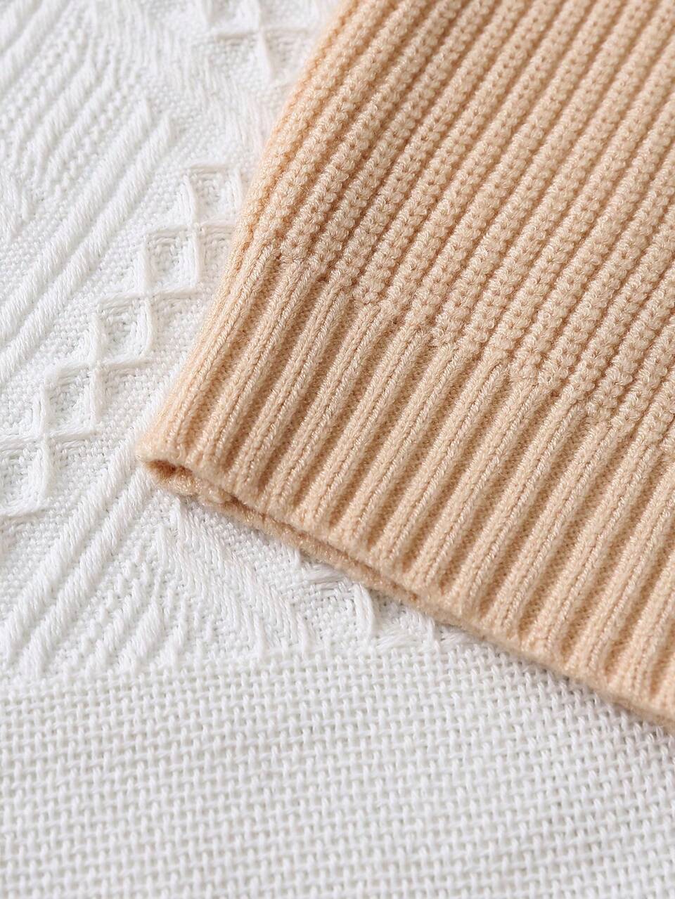 Baby Boy Striped Pattern Eyelet Detail Cardigan