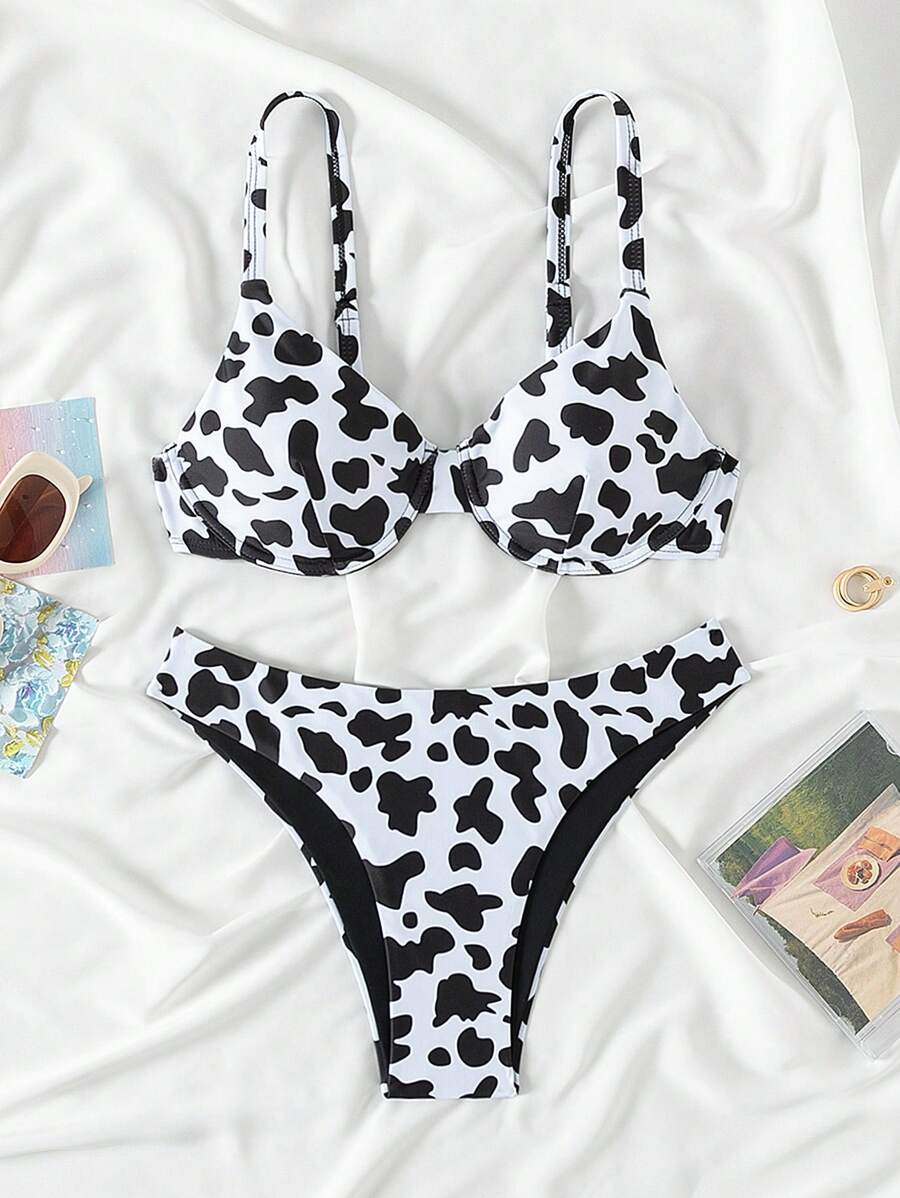 Bikini Push Up Para Mujer - Conjunto De Baño Con Acolchado, Diseño Degradado - Para Piscina Y Playa
