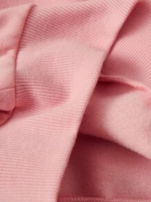 SHEIN Tween Girl Cat Print Thermal Lined Sweatshirt - Pink - View 3