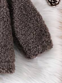 Baby Girls' Teddy Coat With Button-front Closure - Grey - View 6