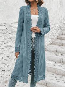 SHEIN LUNE Chaqueta Habitual Para Mujer - Neblina azul - Ver 4