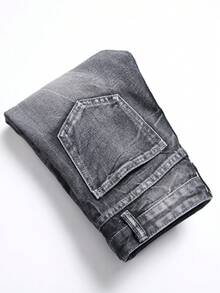 男孩仿舊牛仔褲 - 黑色 - 查看 4