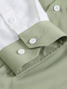 Manfinity Mode Men's Single-breasted Long Sleeve Shirt - White - View 6