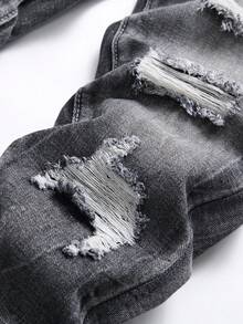 男孩仿舊牛仔褲 - 黑色 - 查看 6