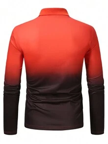 Manfinity Homme 男士字母圖案漸層POLO衫 - 彩色 - 查看 2