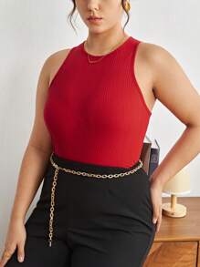 BizChic Plus Size Women's Striped Tank Top - Red - View 5