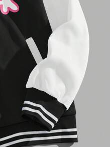 ROMWE MEN Prep 拼色休閒時尚棒球夾克 - 彩色 - 查看 3