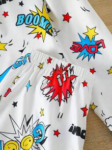 Ropa De Hogar Con Estampado De Dibujos Animados Para Niños Pequeños - Multicolor - Ver 4