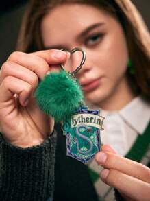 Harry Potter | ROMWE Cartoon Snake Printed Fashionable Keychain With Furry Ball - Multicolor - View 1