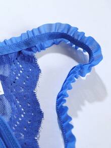 Women's Solid Color Lace Open Panties Three-Piece Set - Multicolor - View 5