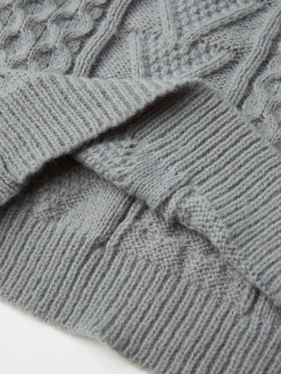Solid Cable Knit Pullover Fall Winter Sweater