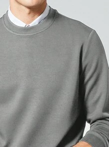 男士圓領運動衫 - 淺灰色 - 查看 3