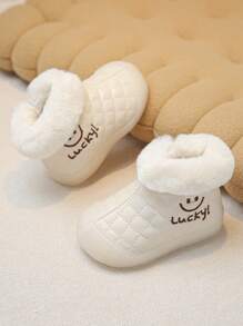 Infant/toddler/kids' Cartoon Style Mid-calf Snow Boots, Warm, Anti-slip, Outdoor & Daily Wear, Hook-and-loop Closure - Beige - View 4