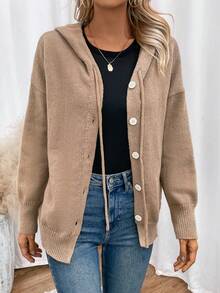 EMERY ROSE 毛衣開衫 - 卡其色 - 查看 3