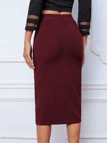 SHEIN Tall 女性裙裝 - 酒紅色 - 查看 2