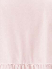 SHEIN LUNE Plus Size Women'S Drop Shoulder Ruffle Hem Blouse - Pink - View 8