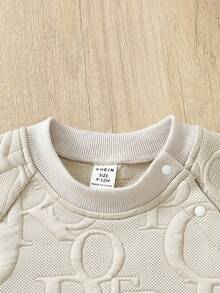 Monos Impresos Con Letras Para Bebé Niño - Albaricoque - Ver 3