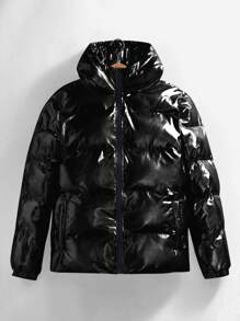 Manfinity BRENVOR Luźny męski płaszcz z kapturem i kieszeniami ukośnymi, na jesień i zimę, kilka rzeczy