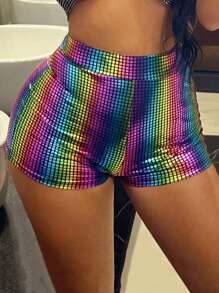 SHEIN SXY Mallas Sexys Arcoiris Para Mujeres Ideal Para Ir A Una Discoteca - Multicolor - Ver 4