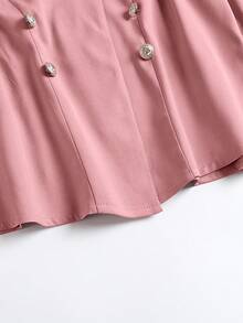 SHEIN Privé Plus Lapel Neck Double Breasted Blazer - Pink - View 3