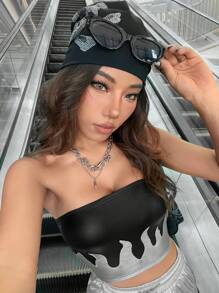 SHEIN ICON Của phụ nữ Màu sắc Chặn Ngọn lửa Mẫu Ống ngọn - Nhiều màu - Xem 3
