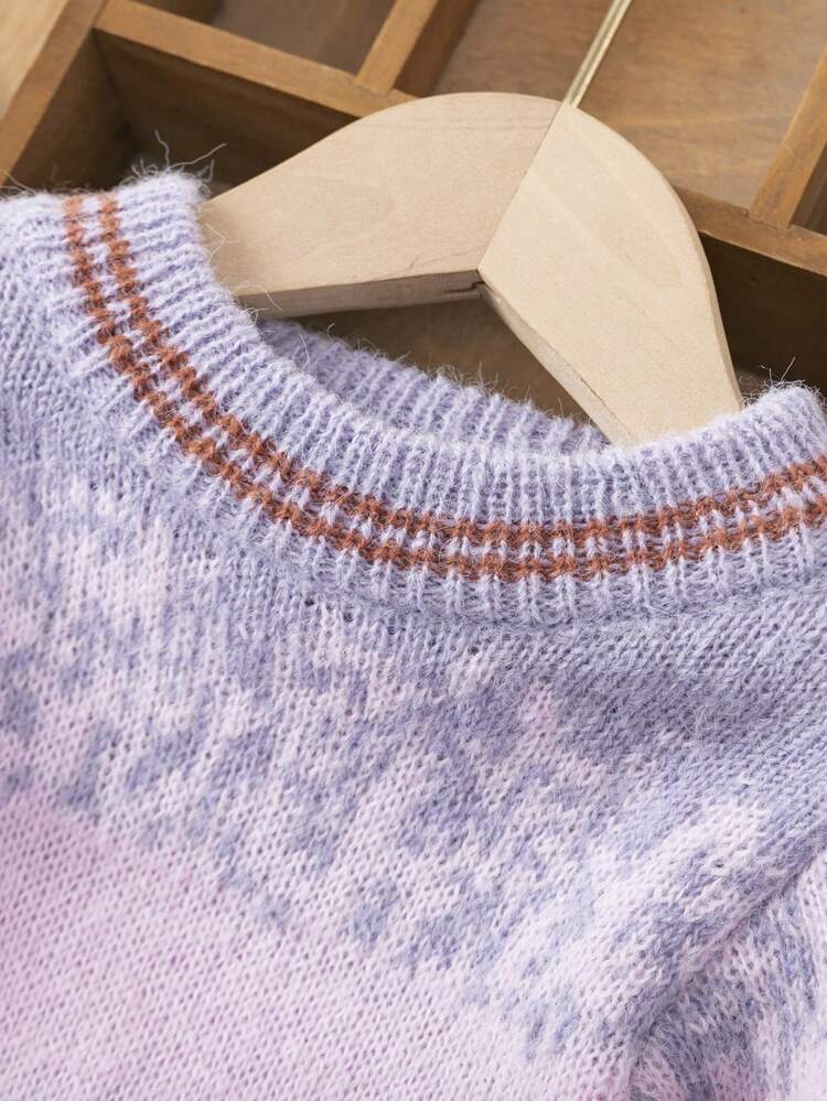 Baby Girl Ombre Pattern Sweater Dress