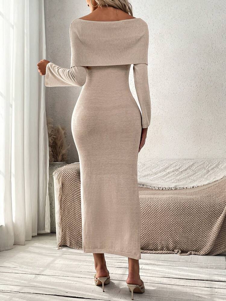 Off-Shoulder Sweater Dress Fall Cloth For Women