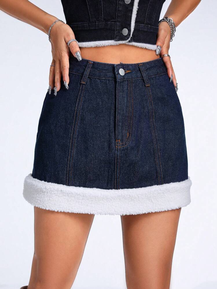 Women's Denim Skirt With Hem