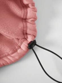 INAWLY Plus Size Drop Shoulder Zipper Half Placket Sweatshirt