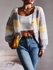 Của phụ nữ Khối màu Thả vai Áo len - Nhiều màu - Xem 6