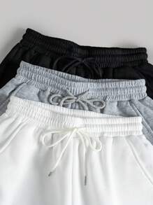 SHEIN LUNE 3pcs Women'S Drawstring Waist Sweatpants - Multicolor - View 8