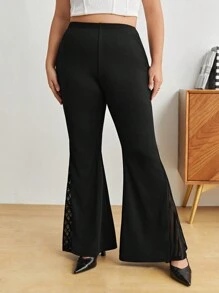 BizChic Hơn Cao eo Viền chia cắt Quần ống loe - màu đen - Xem 6