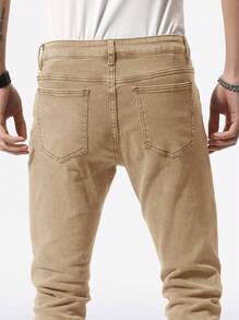 OTTIMOZO Quần Jeans Nam Ôm Vừa Vặn Thoải Mái & Thường Ngày Quần Kaki Quần Kaki Nam - Màu be - Xem 6