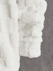 Manfinity BRENVOR Men Letter Embroidery Drawstring Flannel Hoodie, For Fall Winter