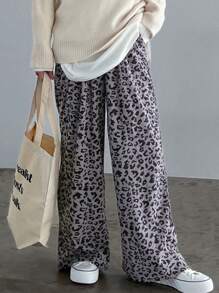 FRIFUL Ladies Leopard Print Long Pants - Grey - View 7