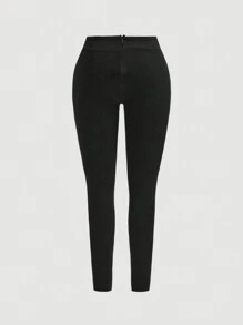 SHEIN ICON 大尺碼牛仔褲 - 黑色 - 查看 2