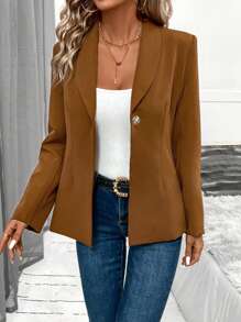 SHEIN Clasi Shawl Collar Knot Front Blazer