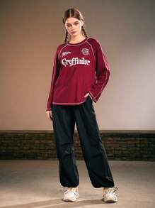 Harry Potter | ROMWE 拉幹袖頂部縫紉t恤