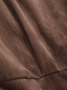 Dazy Star 撞色小高領燈籠袖連身裙 - 咖啡棕 - 查看 8