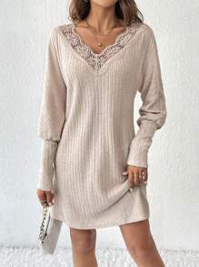 SHEIN Frenchy 女性連身裙 - 杏色 - 查看 4