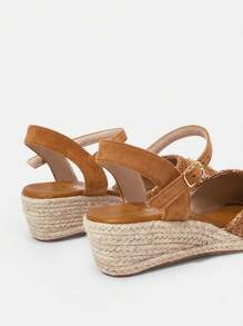 SheIn VCAY 女式坡跟鞋和厚底鞋 - 咖啡棕 - 查看 4