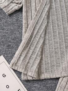 SHEIN Tween Girl Casual & Elegant Áo ba lỗ ấm áp, quần dài và áo khoác dài Bộ 2-3 chiếc - Màu be - Xem 7