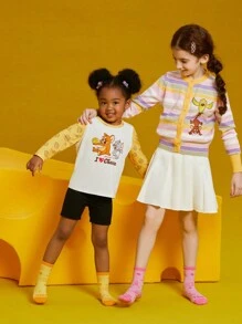 TOM & JERRY X SHEIN Thick Soft Absorbent Cute Mid-calf Socks Suitable For School, 2pairs/set - Multicolor - View 7