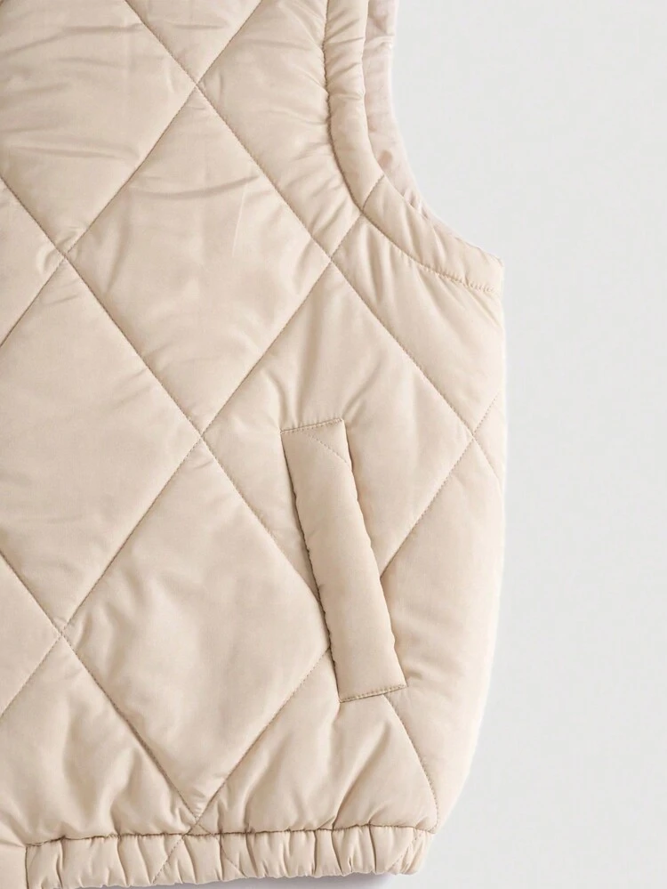 Plus Size Women's Press Stud Closure Padded Vest
