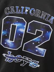 男孩銀河字母印花運動服套裝 - 黑色 - 查看 5