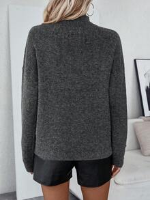 SHEIN Essnce 毛衣套頭 - 深灰色 - 查看 2