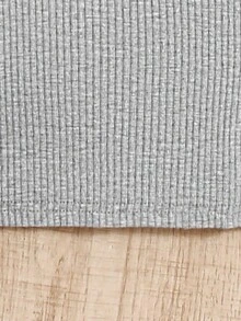 SHEIN Cô gái Tween Viền Ruffle Chi tiết Nút Áo thun - Màu Xám nhạt - Xem 5